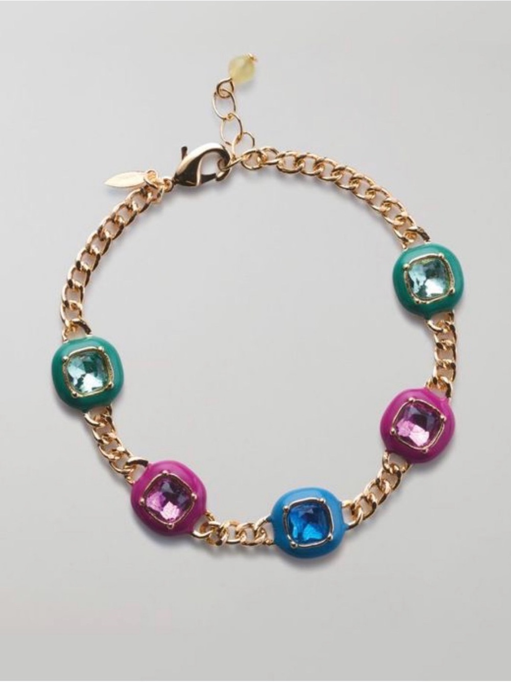 AVON Vibrant Enamel Jewel Bracelet-Gold Tone